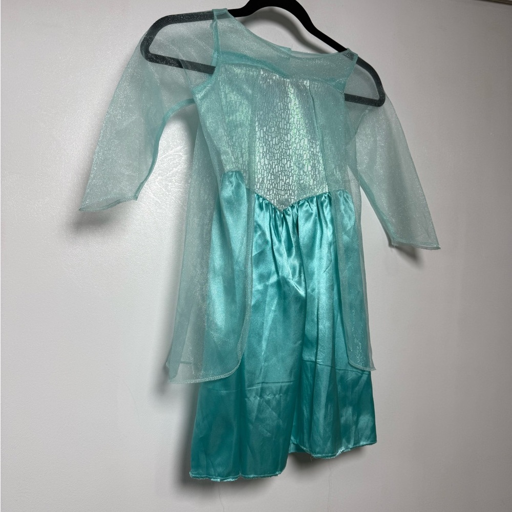Frozen Elsa Costume Dress + Shoes Set | Princess Blue Aqua | Kids 5/6